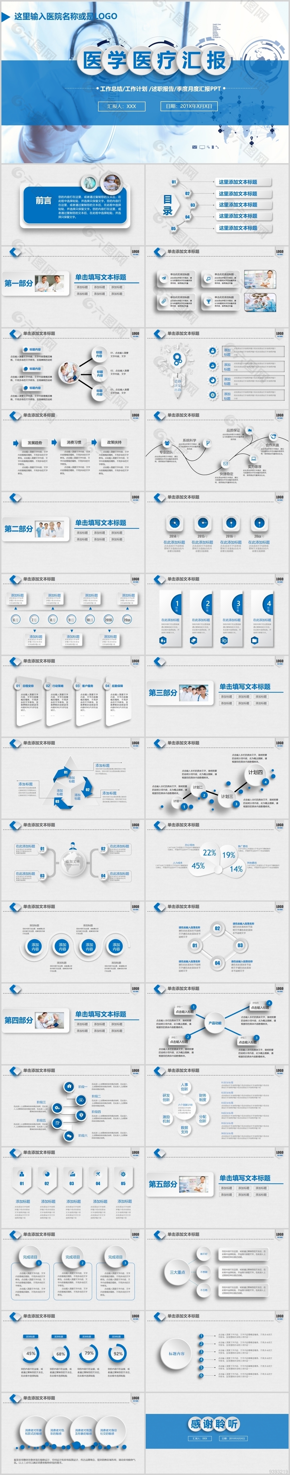 医学医疗汇报工作总结PPT模板下载