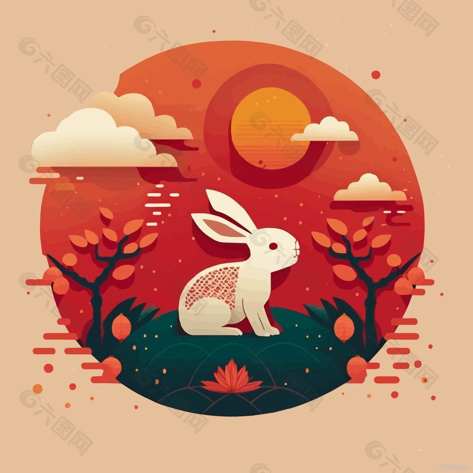 2023创意兔年主题元素插画下载