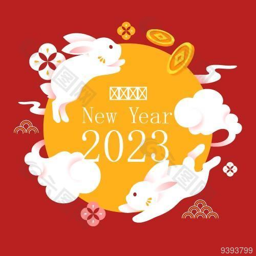 2023红色兔年元素素材设计