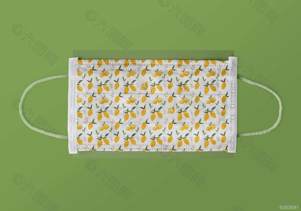 清新印花口罩展示样机图片