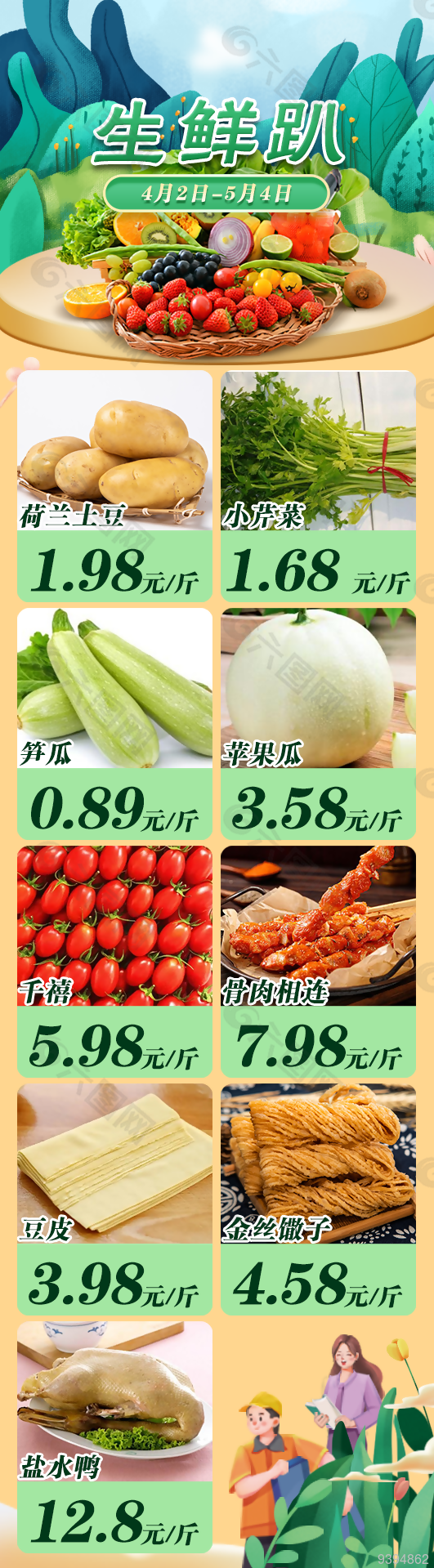 蔬菜海报微信宣传长图下载