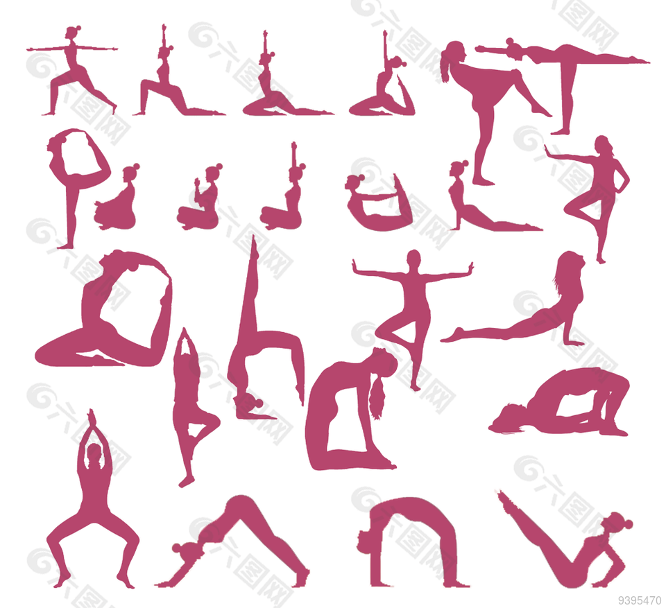 瑜伽人物剪影图片素材