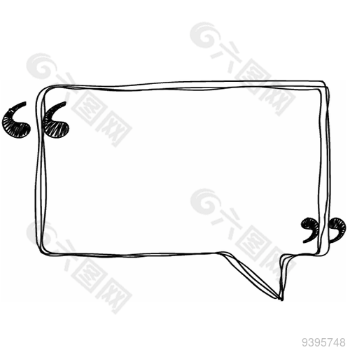 简约线描引号文本对话框设计