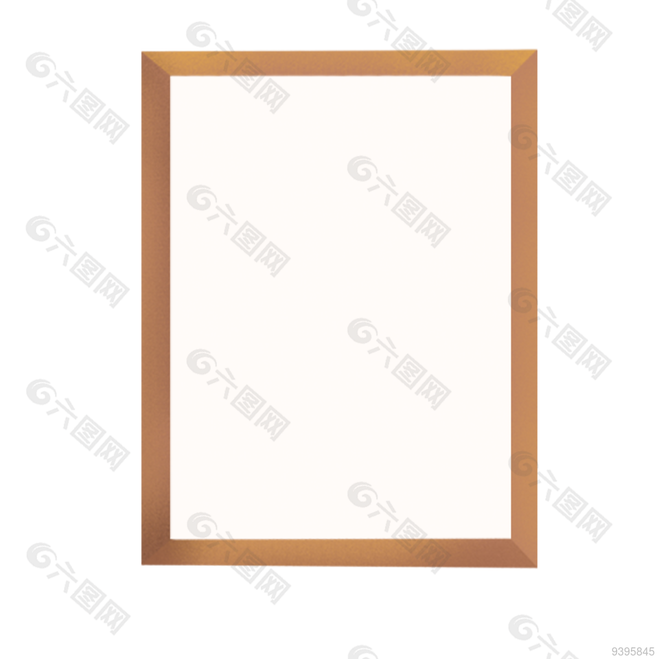 长方形木质边框照片框装饰元素下载
