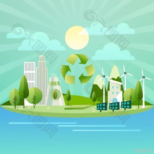 环保绿色新能源插画素材下载