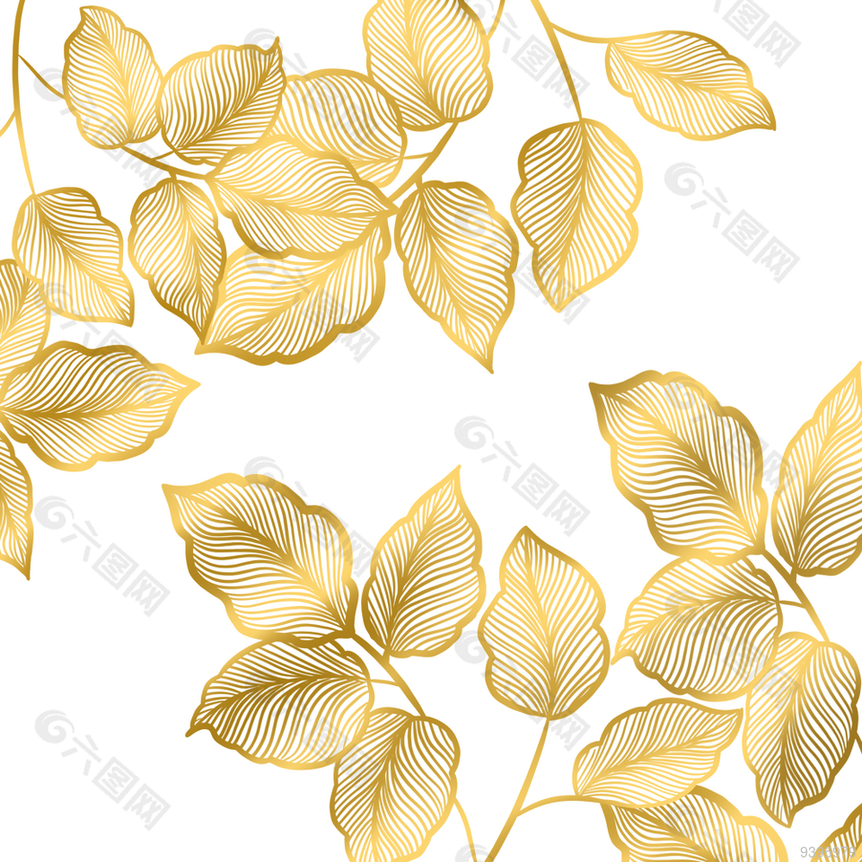 金色纹理质感叶子图片下载