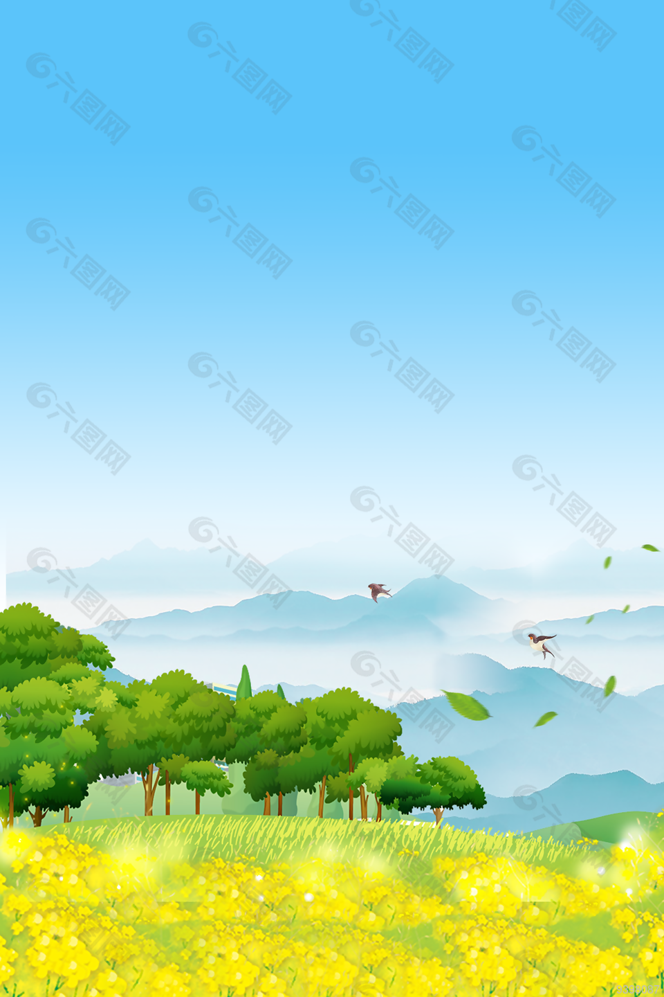 手绘自然风景美丽背景图片大全