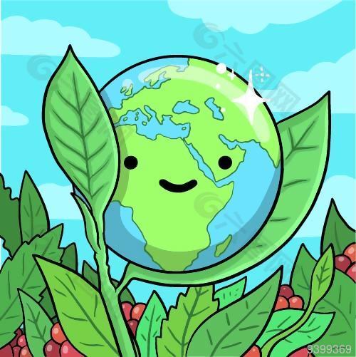 创意保护地球生态环境插画素材下载