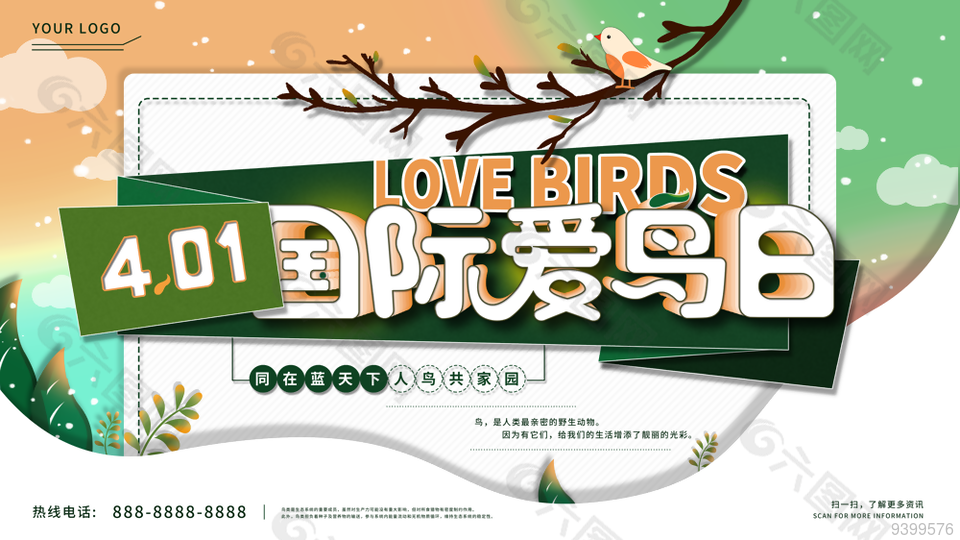国际爱鸟日鸟类保护海报设计下载