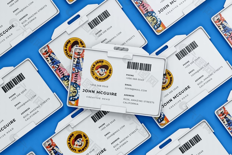 企业单位工牌样机效果图展示