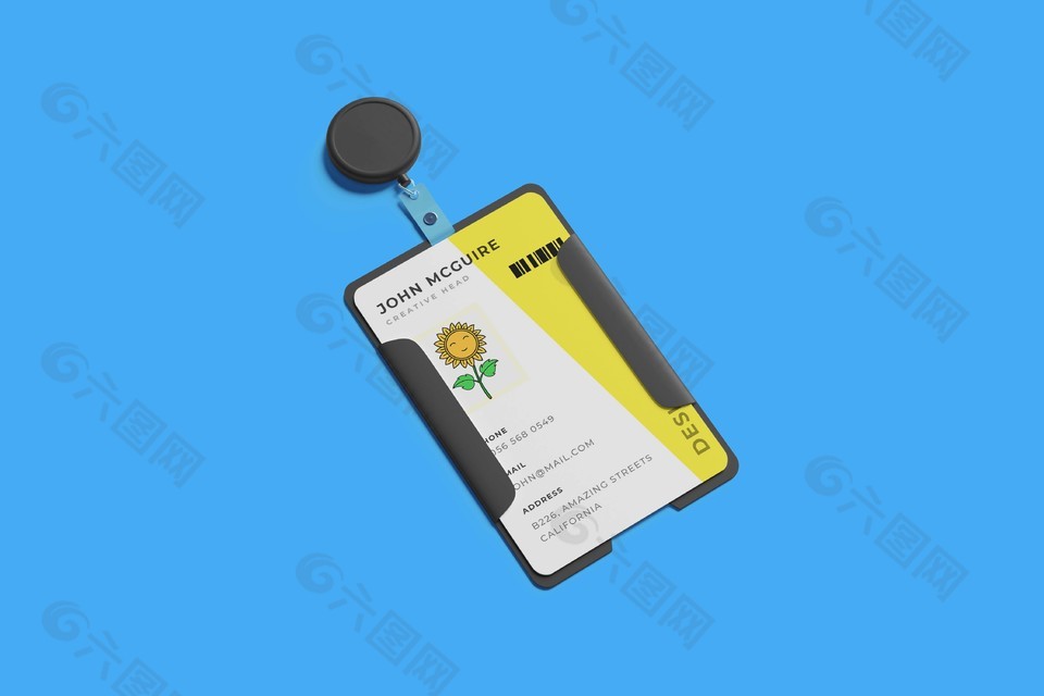 简约员工工作证样机贴图素材下载