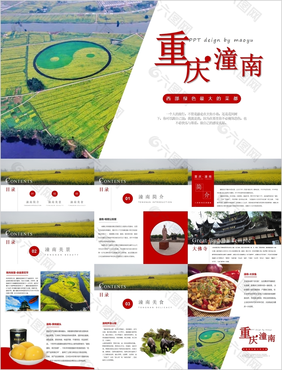 西部绿色最大的菜都重庆潼南PPT模板