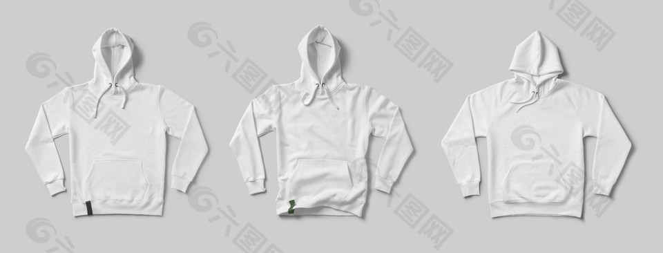 纯白连帽卫衣VI样机设计