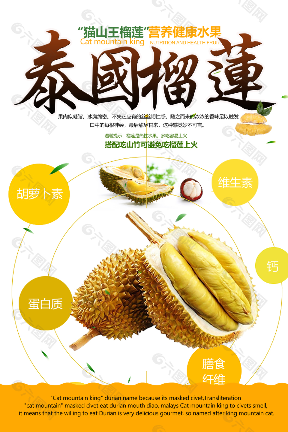 泰国榴莲水果海报