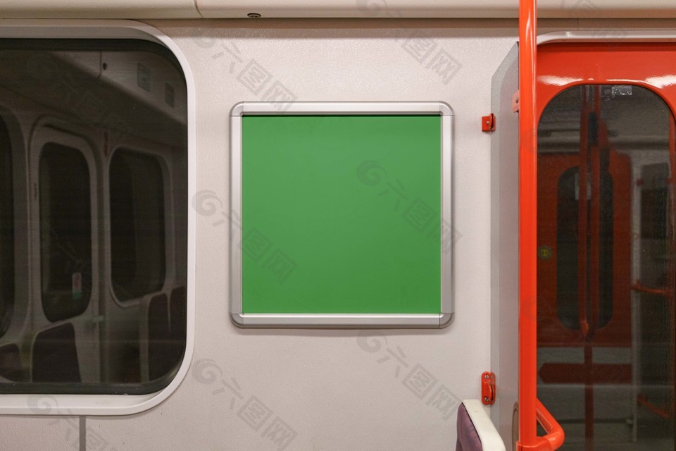 列车车厢广告牌贴图样机广告设计