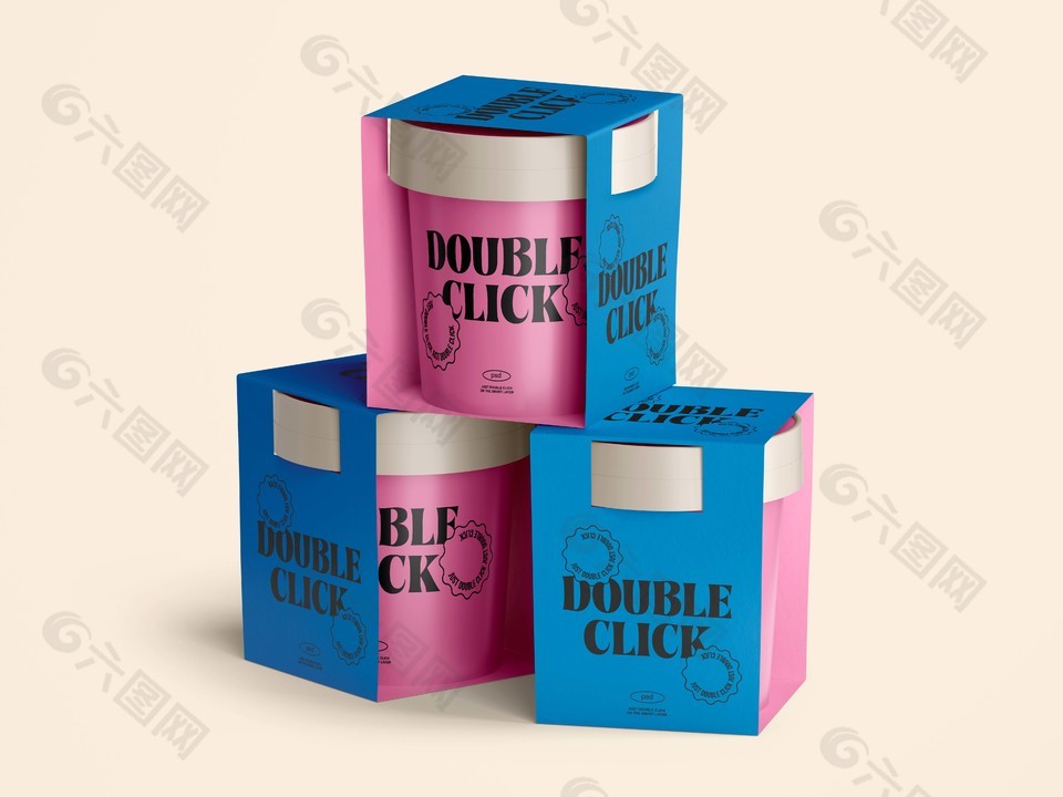 冰淇淋包装盒样机素材图片下载