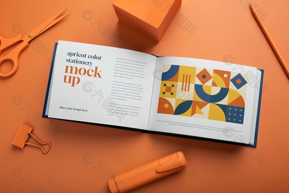 横版画册内容展示样机效果图设计