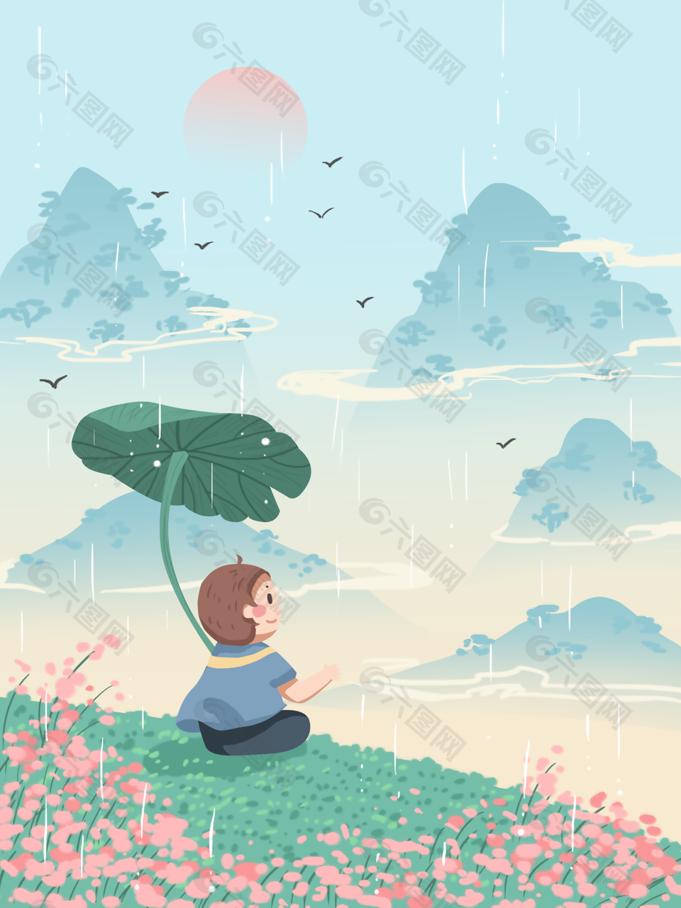 唯美意境清新夏天背景设计下载