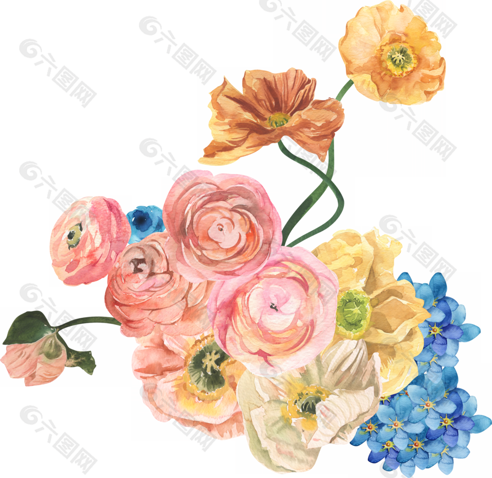 水彩花卉花朵植物图片素材下载