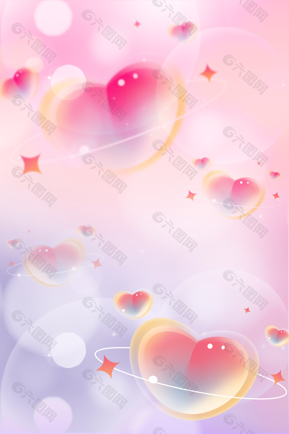 清新浪漫唯美情人节背景图设计