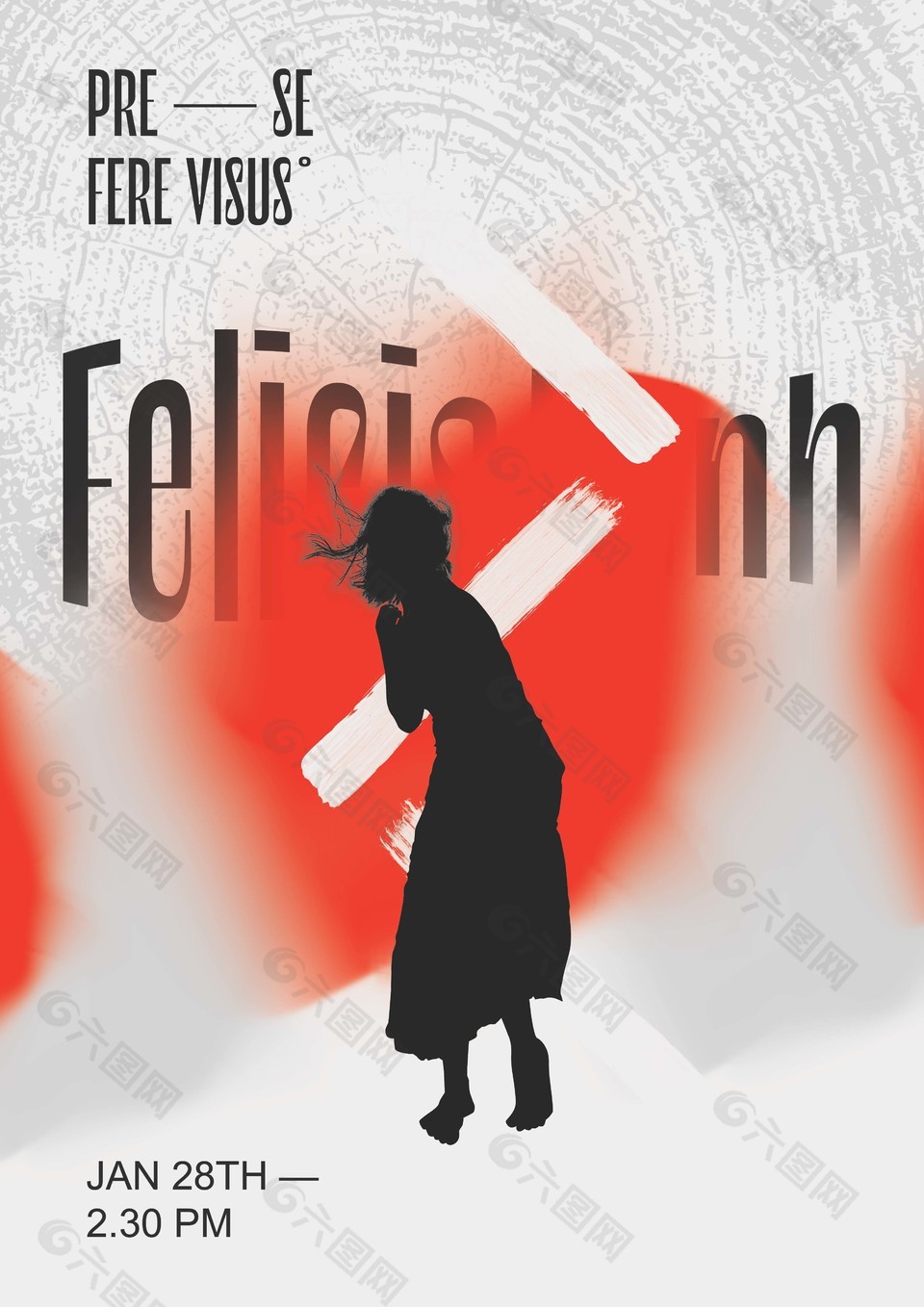 简洁时尚美术作品展宣传海报下载