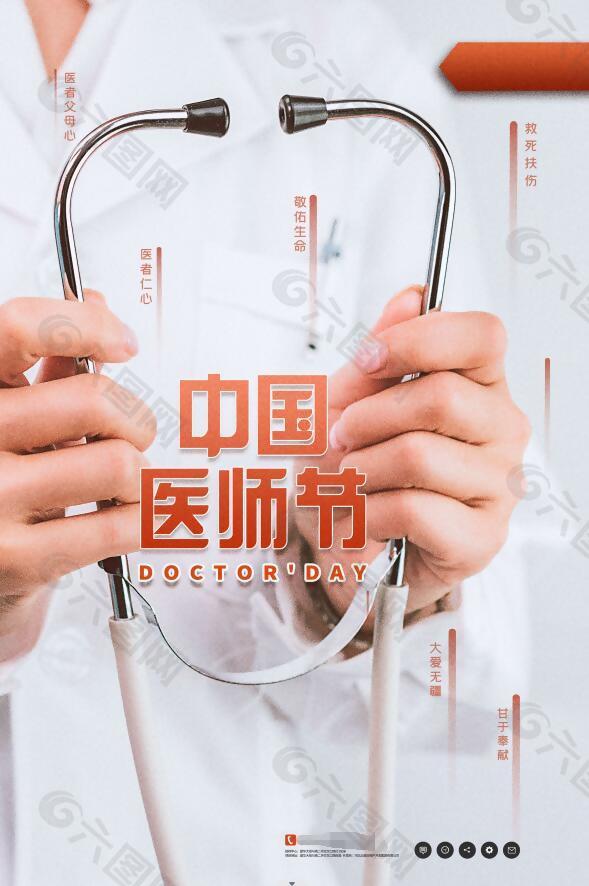 中国健康医师节海报素材