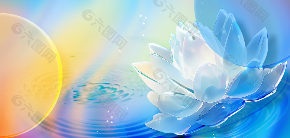浪漫水晶莲花渐变背景图设计