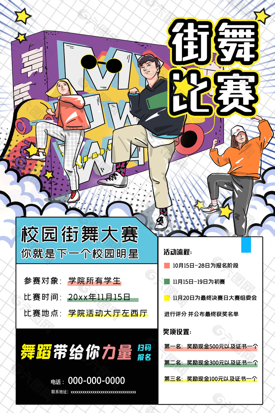 校园街舞大赛宣传海报