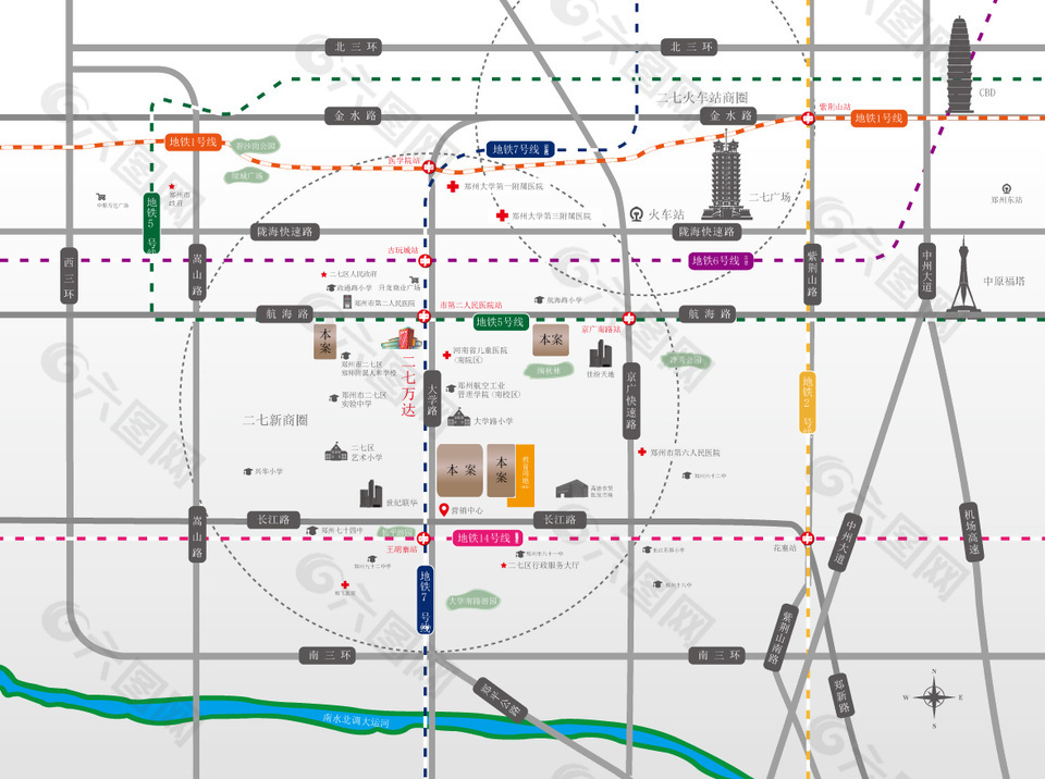 地铁线路示意图模板设计