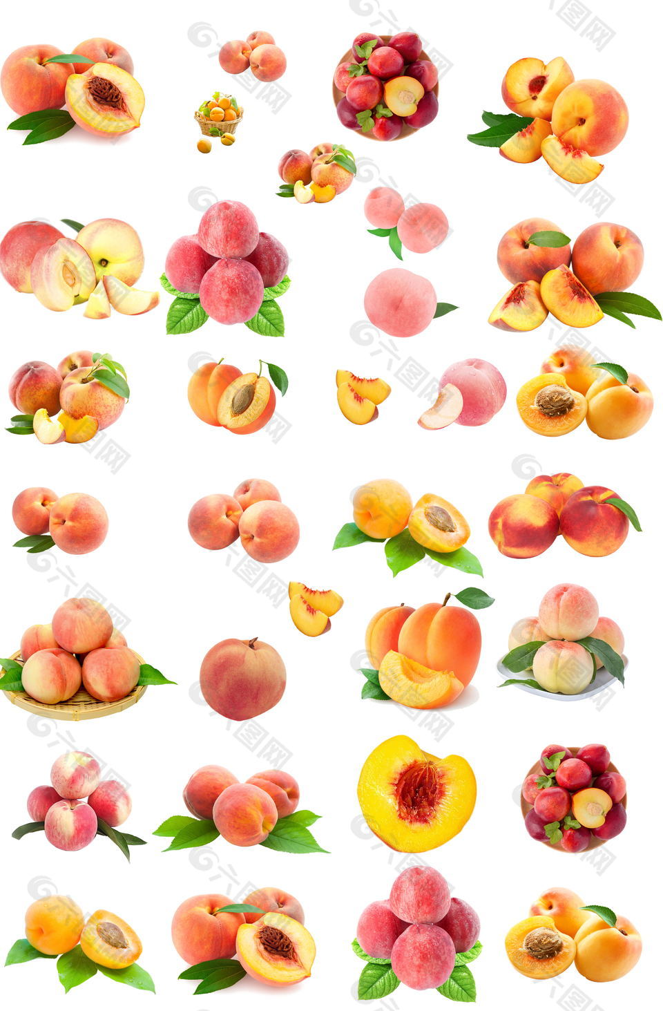 粉色黄色桃子素材图设计