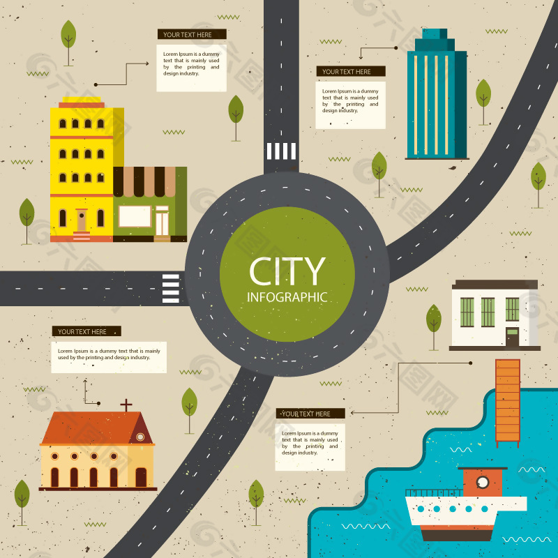 城市信息图标素材图片下载