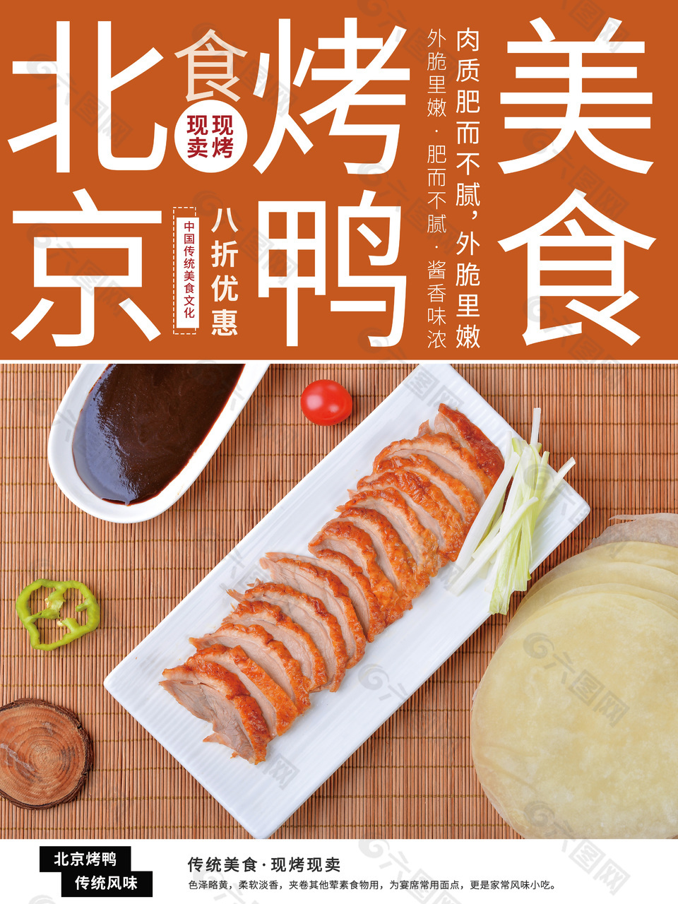 简约美味北京烤鸭海报