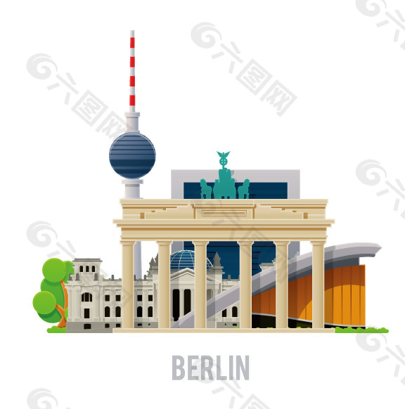 柏林城市旅游地标建筑素材图片