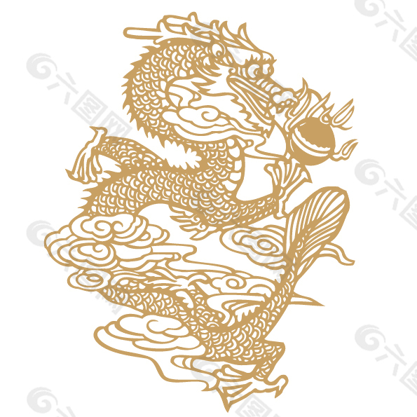 经典霸气龙纹浮雕设计