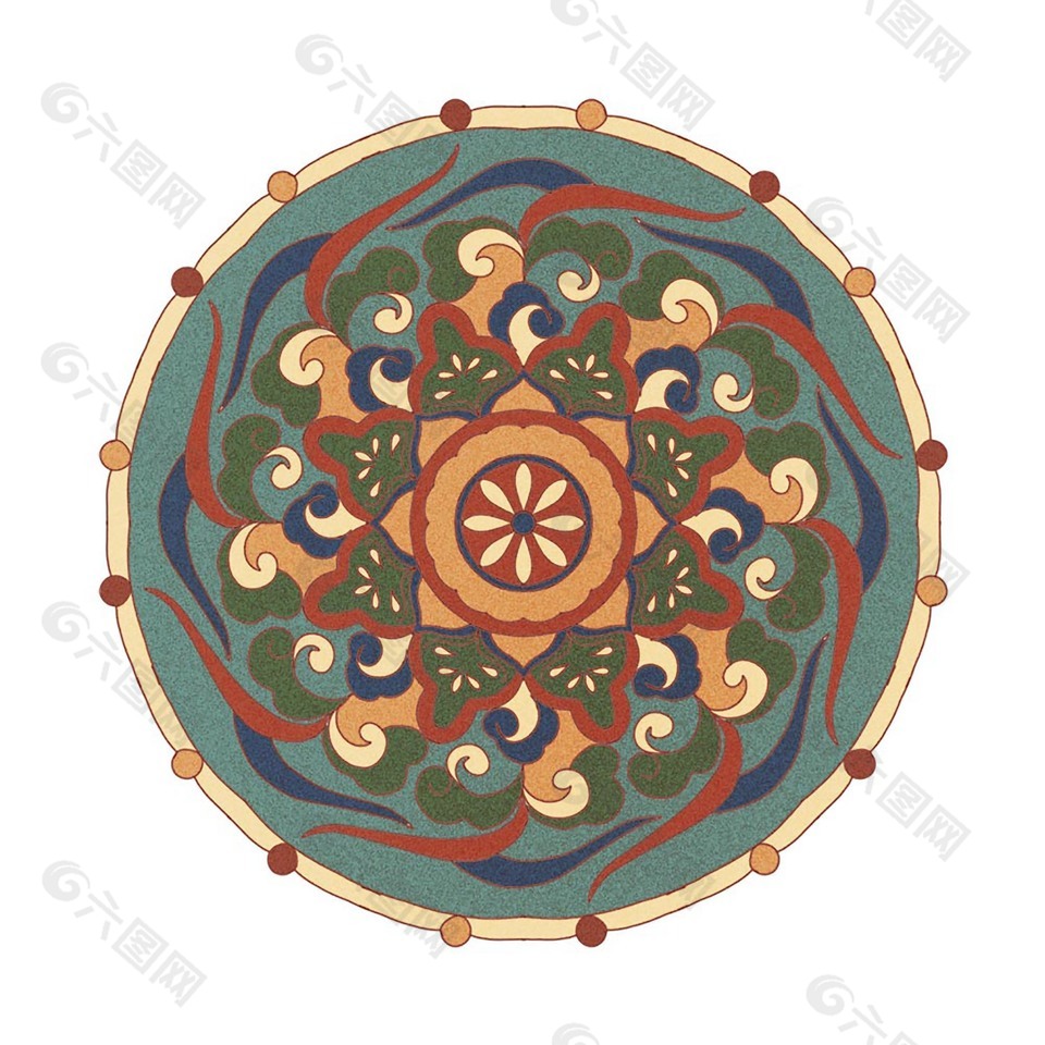 古典花纹敦煌壁画图片