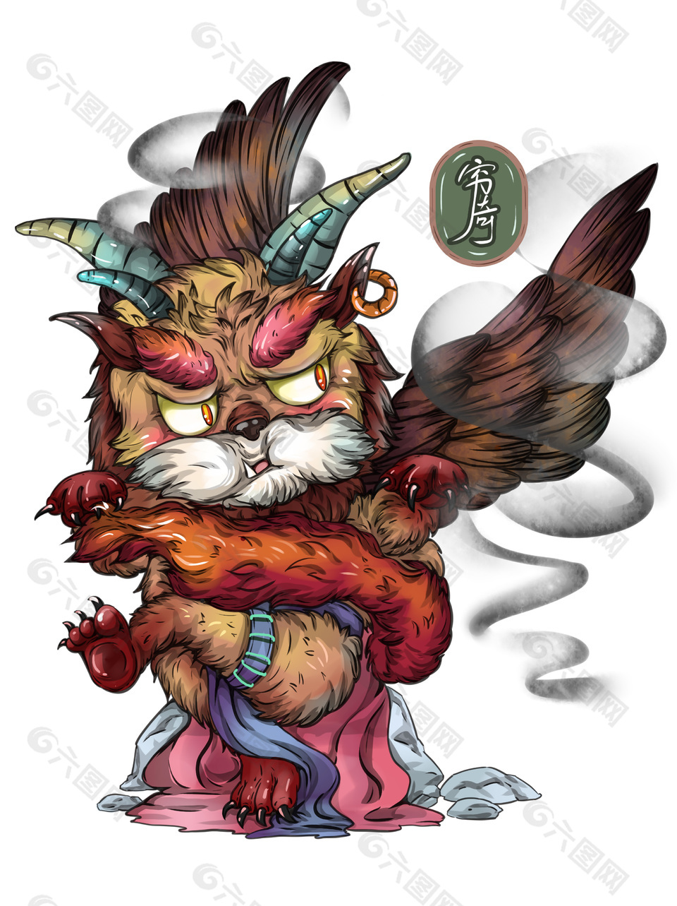 上古凶兽穷奇插画