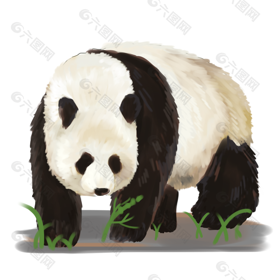 简约卡通手绘国宝熊猫矢量素材设计