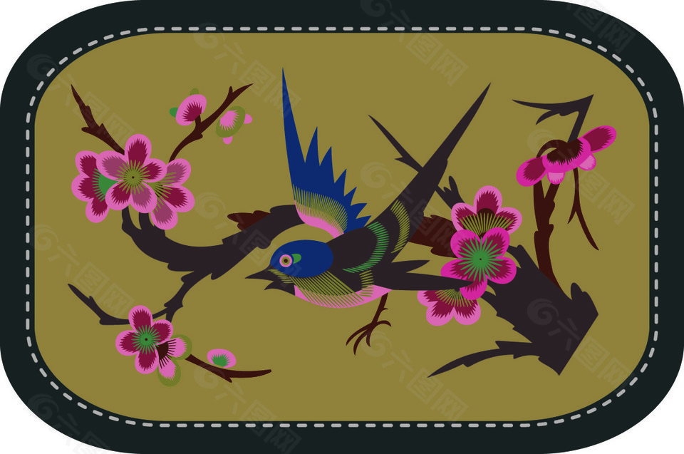 中式吉祥刺绣花纹