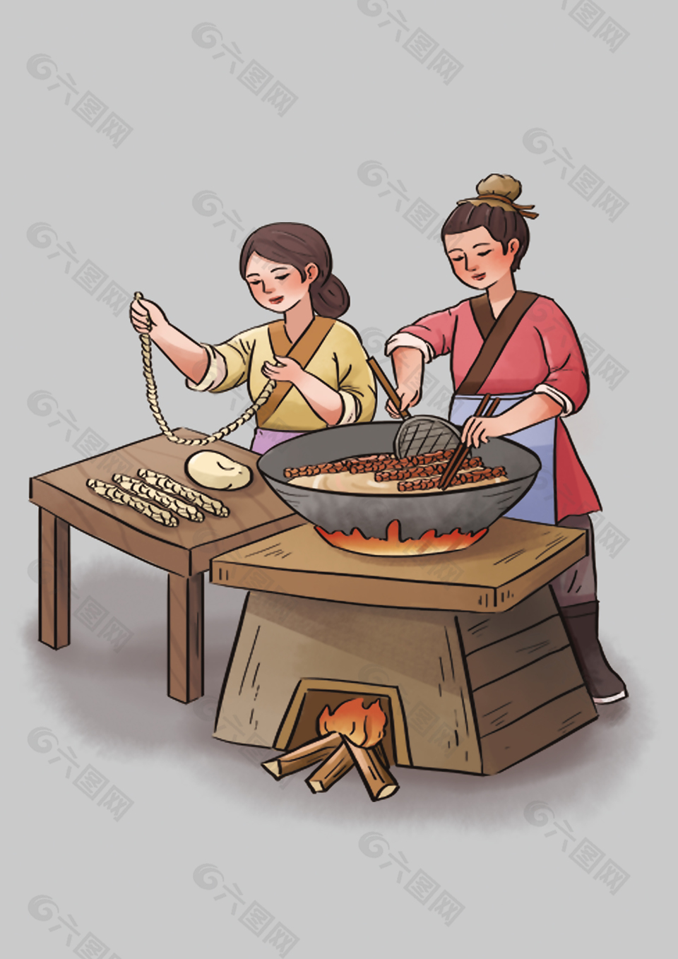 卡通人物做麻花