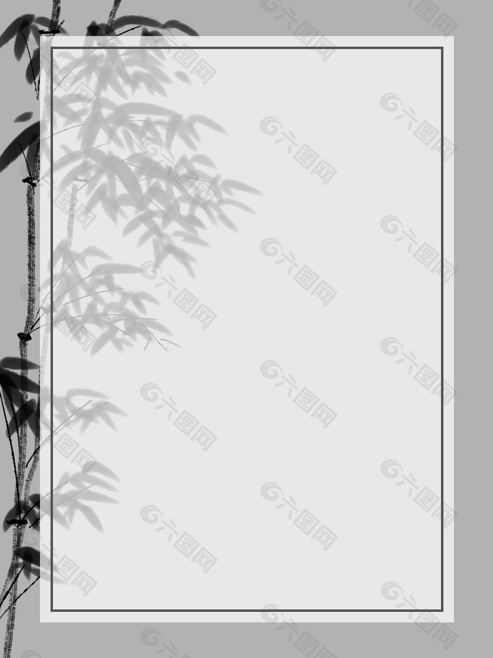 中式淡雅手绘竹子简约背景图片