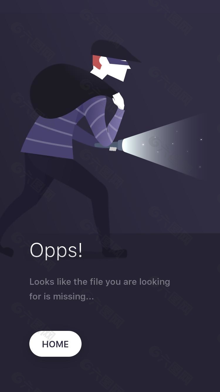 深色背景网页404报错界面