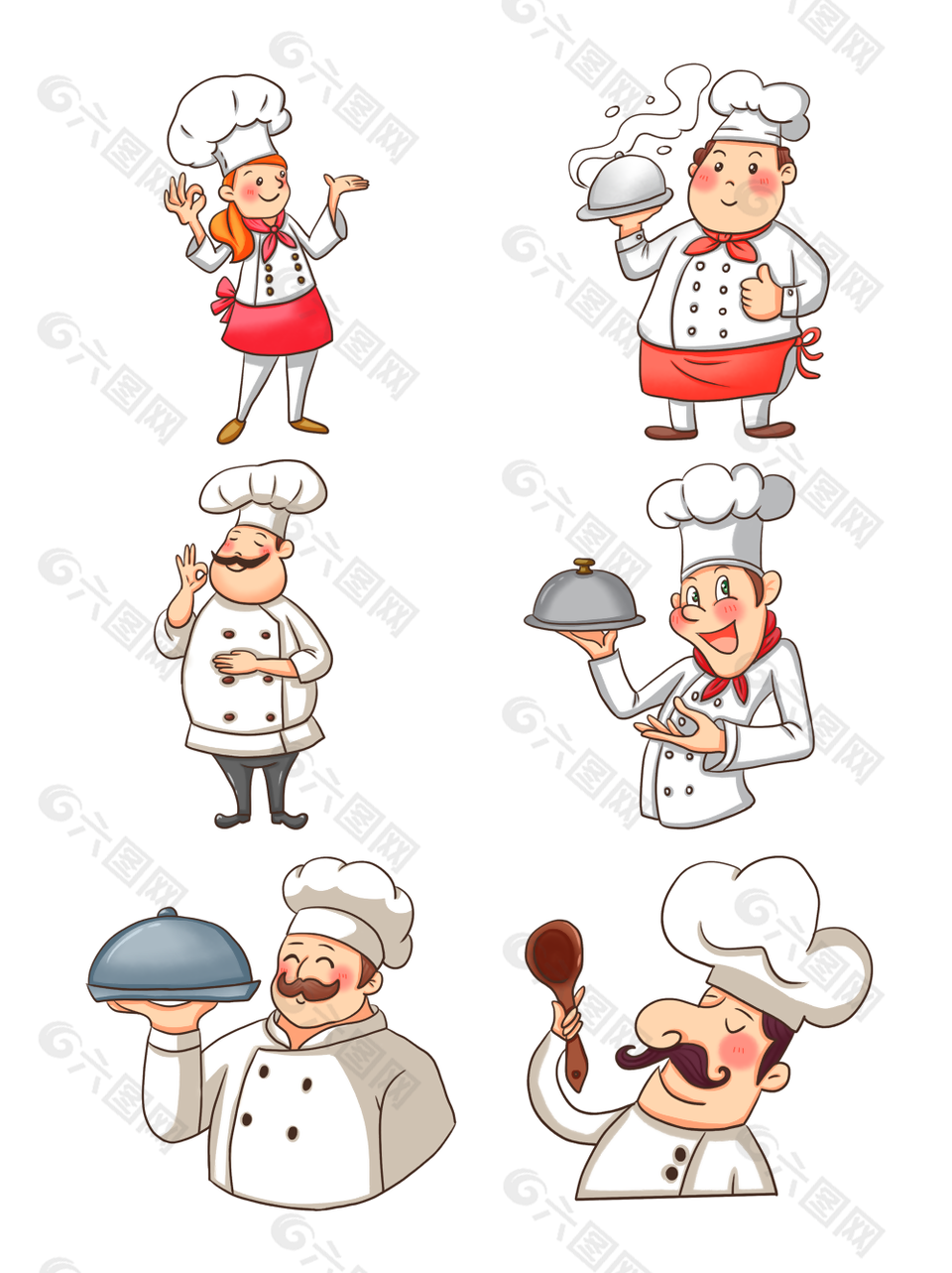 个性卡通戴高帽西餐厨师矢量素材下载