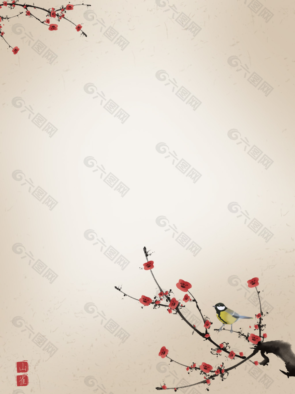 古典中式花鸟装饰背景图片下载