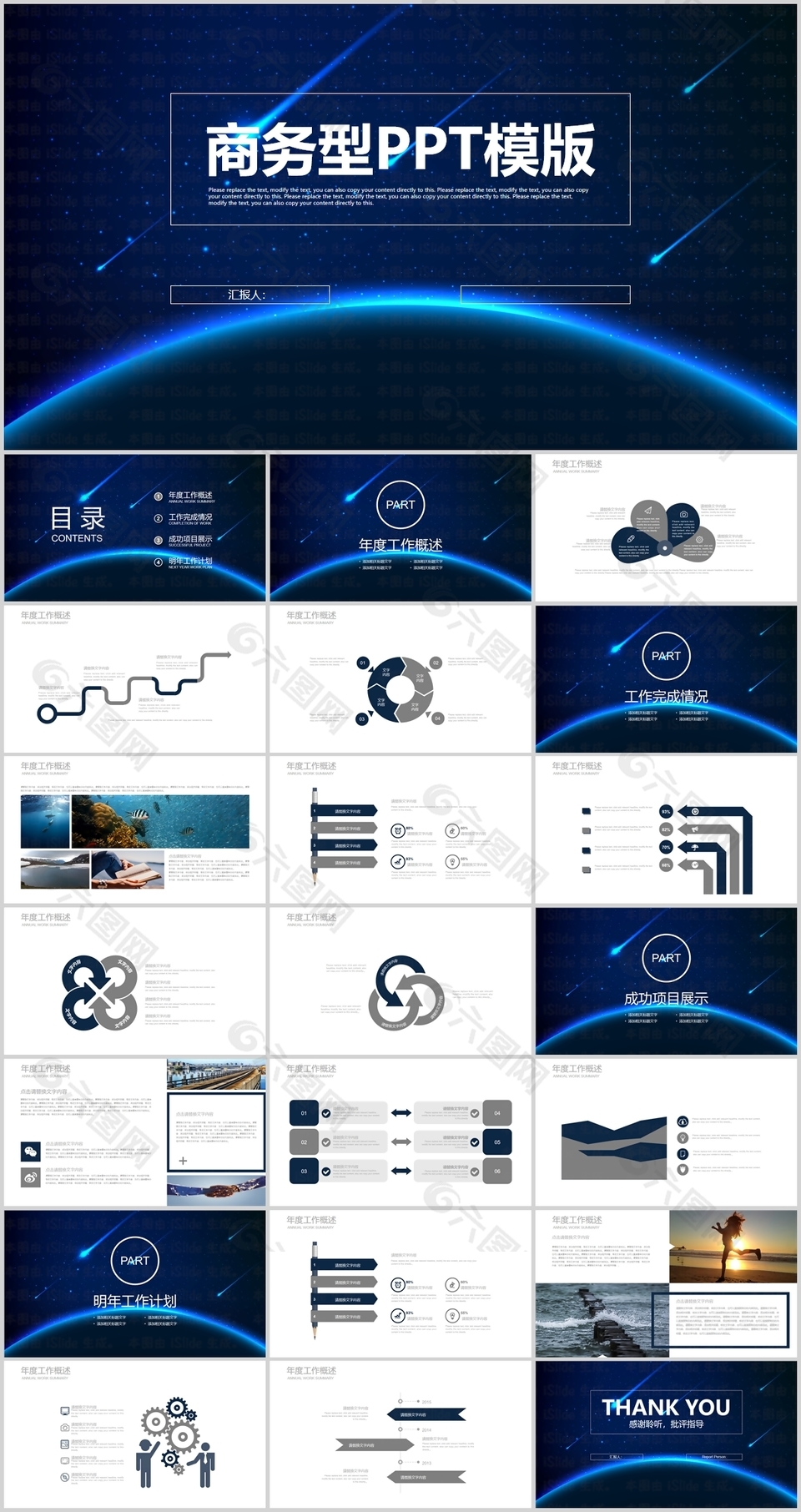 实用大气商务型工作汇报PPT模板