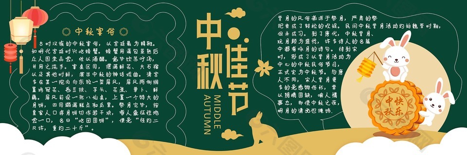 中秋快乐黑板报素材