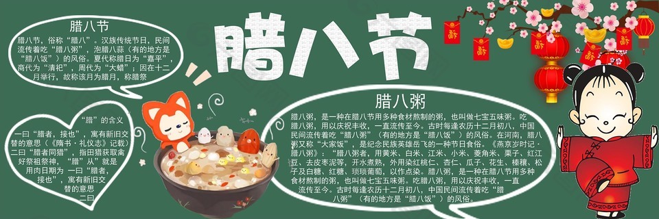 腊八节黑板报素材设计
