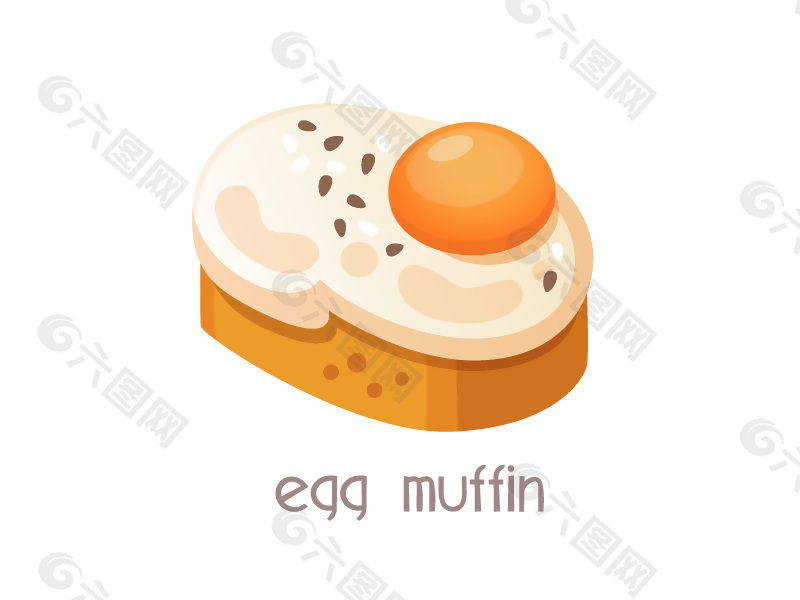 鸡蛋妙芙饼插画设计