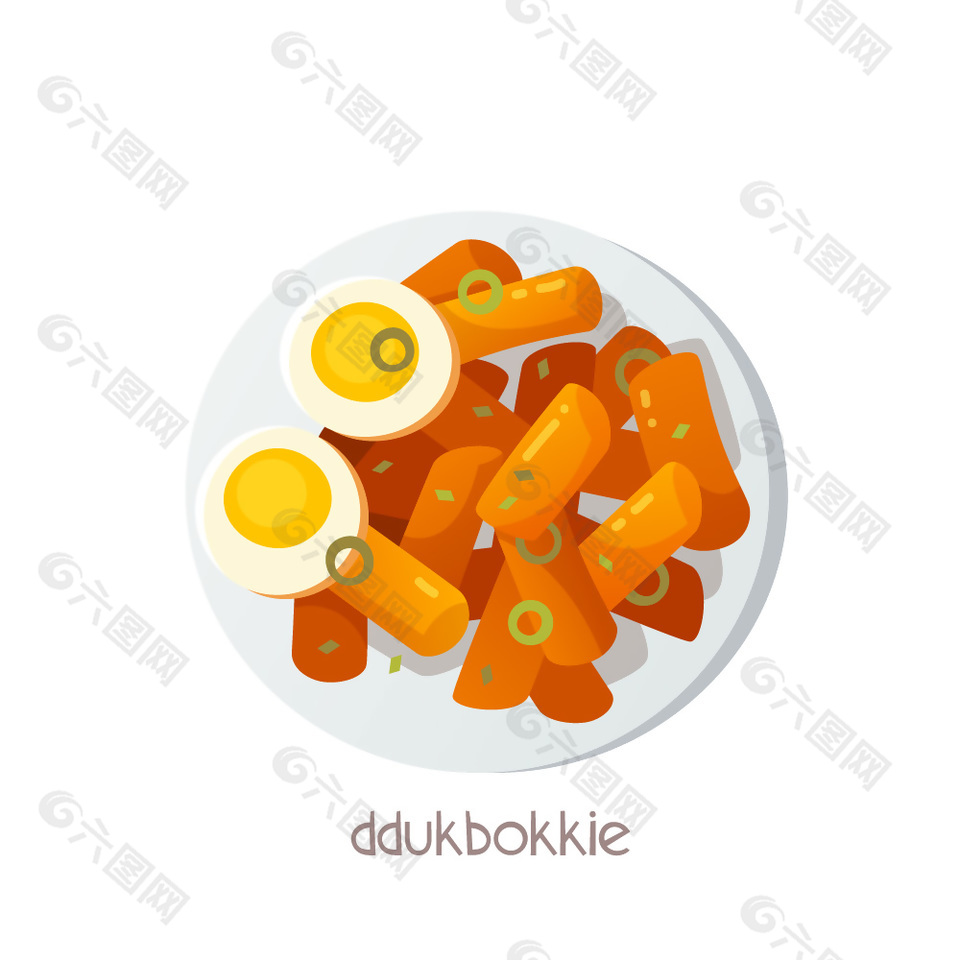 手绘辣炒年糕插画