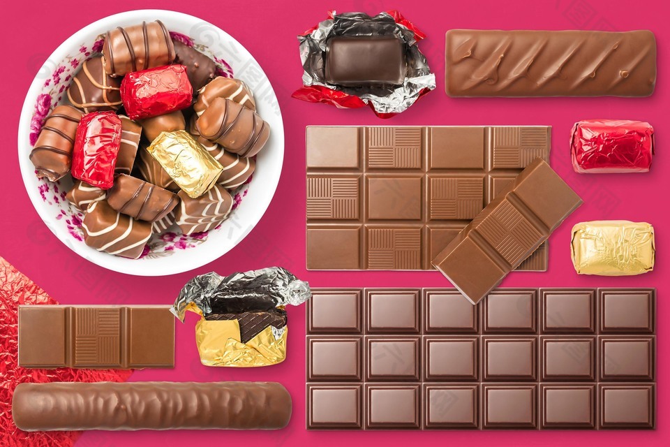 巧克力实拍零食素材