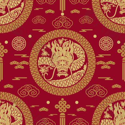 中式金色龙纹背景图